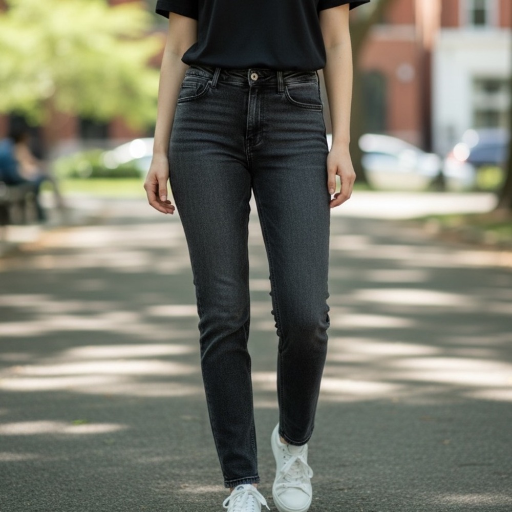 High-Rise Slim Jeans in Washed Black - Women's, NWOT